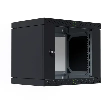 EFB 19" WandgehÃ¤use X-Rack mit GlastÃ¼r 400-600mm 9HE schwarz