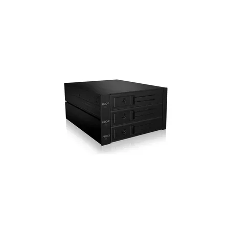 ICY BOX IB-563SSK 2x 5,25" Opbevaring drev bakke Sort