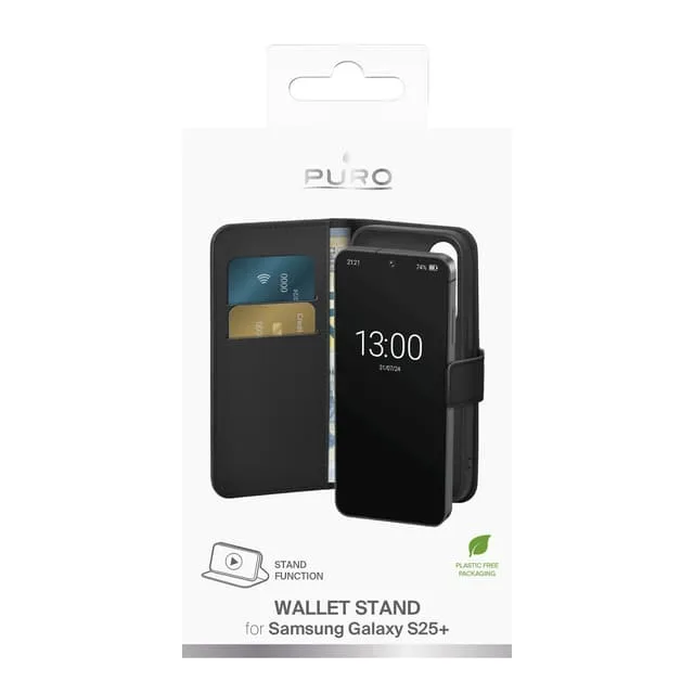 PURO Samsung Galaxy S25+ plånboksskal med 2 kortplatser