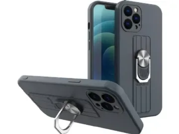 Hurtel ETUI Ring Case silikonfodral med fingergrepp och stativ för Xiaomi Poco X4 Pro 5G blå