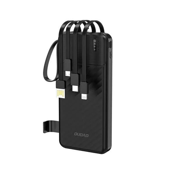 Dudao K11 10000mAh Powerbank med inbyggda USB-kablar