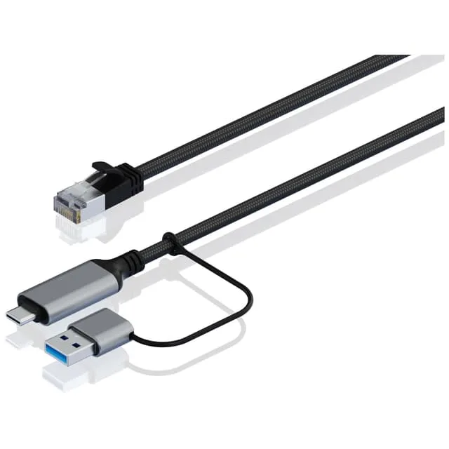 Sandstrøm USB-C till Ethernet + USB-A-kabel
