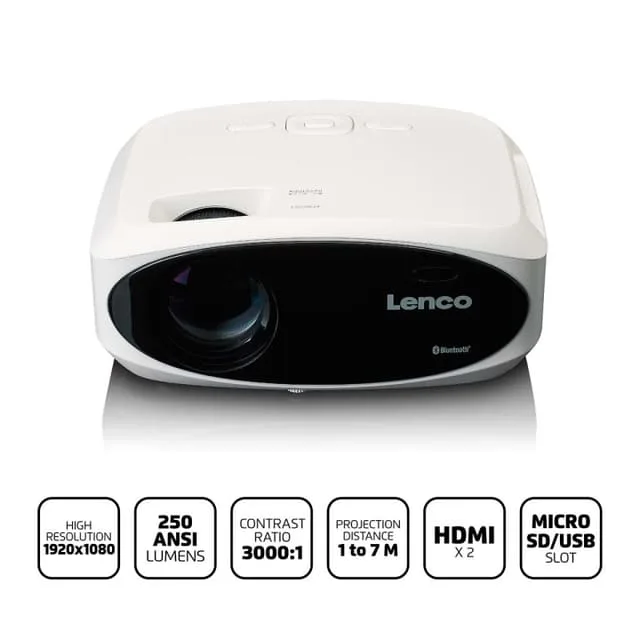 Lenco Full HD 1080P LCD-projektor med Bluetooth®