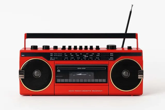 Studio 57 Kassettdäck m. FM & Bluetooth, Röd