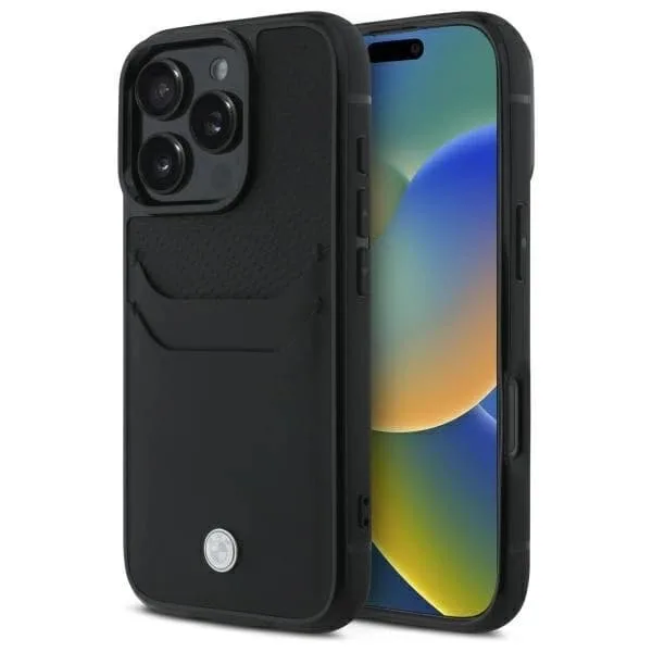 BMW Mobilskal till iPhone 16 Pro Max Sign Läder Korthållare
