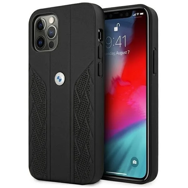 BMW Läder Curve Perforate Skal iPhone 12 Pro Max