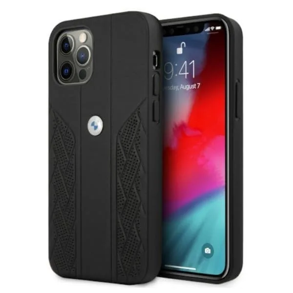 BMW Läder Curve Perforate Skal iPhone 12 / 12 Pro