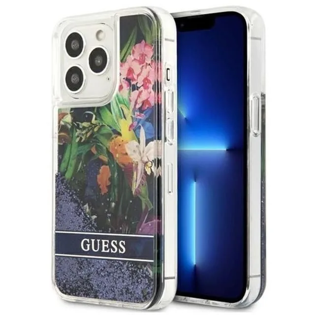 Guess iPhone 13 Pro Skal Flower Liquid Glitter