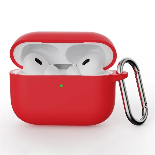 För AirPods Pro 3 Silikonfodral Integrerat Bluetooth-hörlursskydd m krok