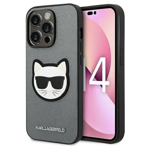 Karl Lagerfeld iPhone 14 Pro Max Skal Saffiano Choupette Head Patch