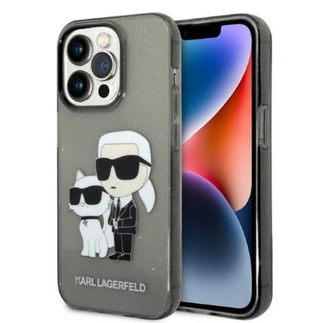Karl Lagerfeld iPhone 14 Pro Max Skal IML GLIT NFT Karl & Choupette