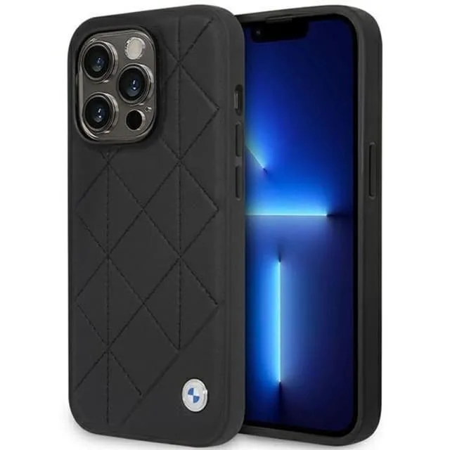 BMW iPhone 14 Pro Mobilskal Läder Quilted