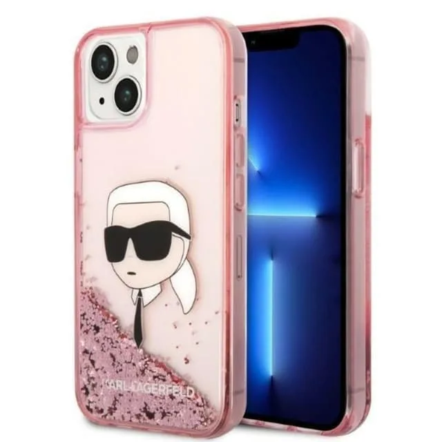 Karl Lagerfeld iPhone 14 Plus Skal Liquid Glitter Head