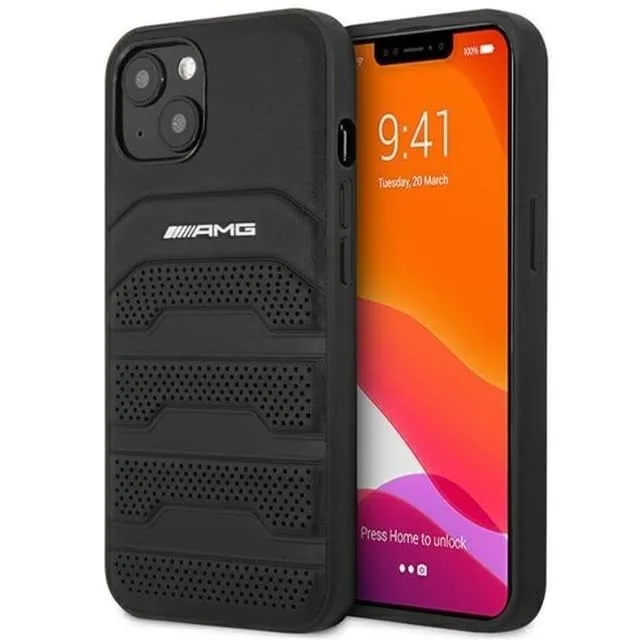 AMG iPhone 14 Plus Skal Läder Debossed Lines