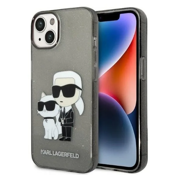 Karl Lagerfeld iPhone 14 Plus Skal IML GLIT NFT Karl & Choupette