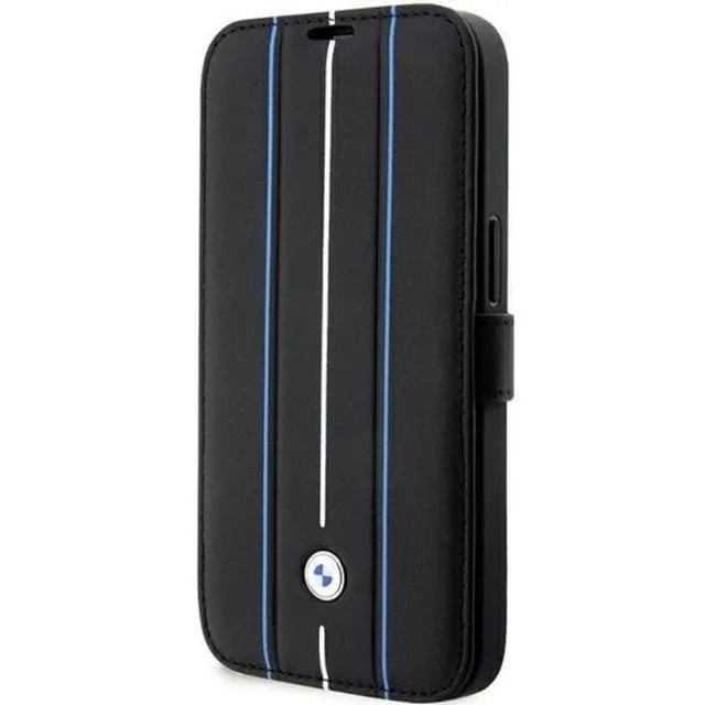 BMW iPhone 14 Pro Plånboksfodral Läder Stramp Lines