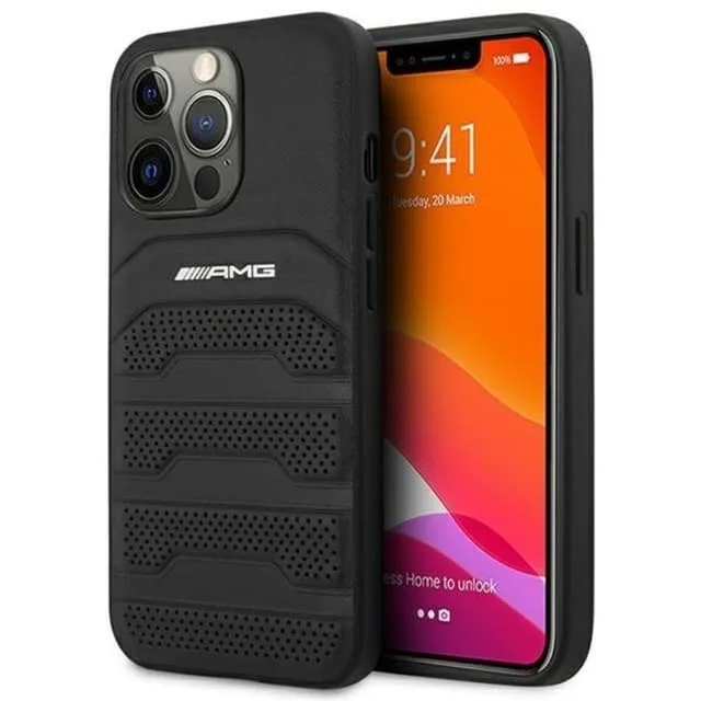 AMG iPhone 14 Pro Skal Läder Debossed Lines