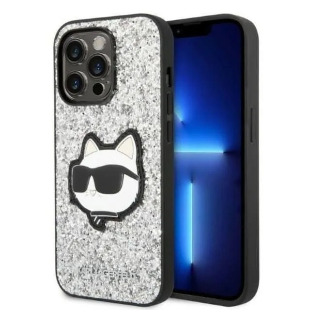 Karl Lagerfeld iPhone 14 Pro Max Skal Glitter Choupette Patch
