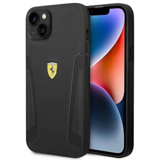 Ferrari iPhone 14 Plus Skal Läder Stamp Sides