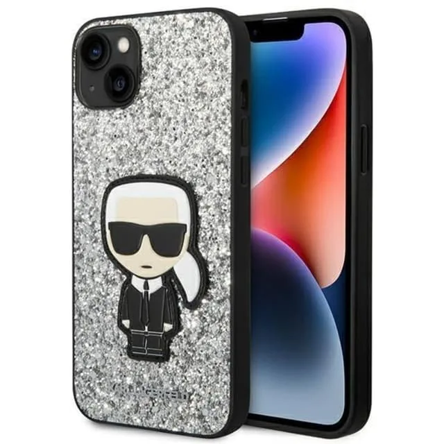 Karl Lagerfeld iPhone 14 Plus Skal Glitter Flakes Ikonik