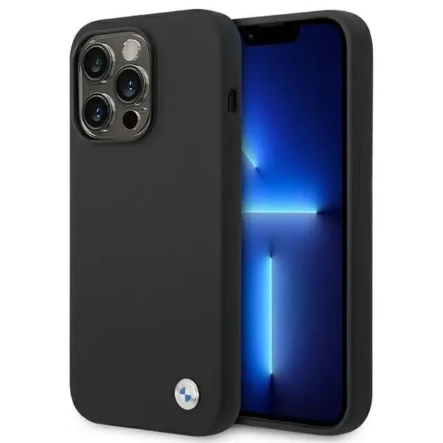 BMW iPhone 14 Pro Max Skal Silicone Metal Logo
