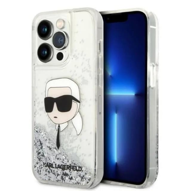 Karl Lagerfeld iPhone 14 Pro Max Skal Liquid Glitter Head