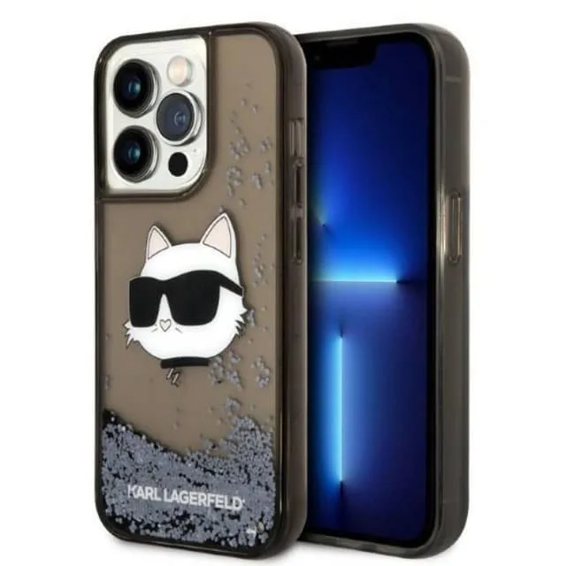 Karl Lagerfeld iPhone 14 Pro Skal Glitter Choupette Head