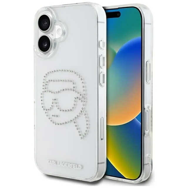 Karl Lagerfeld Mobilskal till iPhone 16 Rhinestones Karl Head