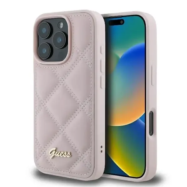 Guess iPhone 16 Pro Mobilskal Quilted Metal Logo