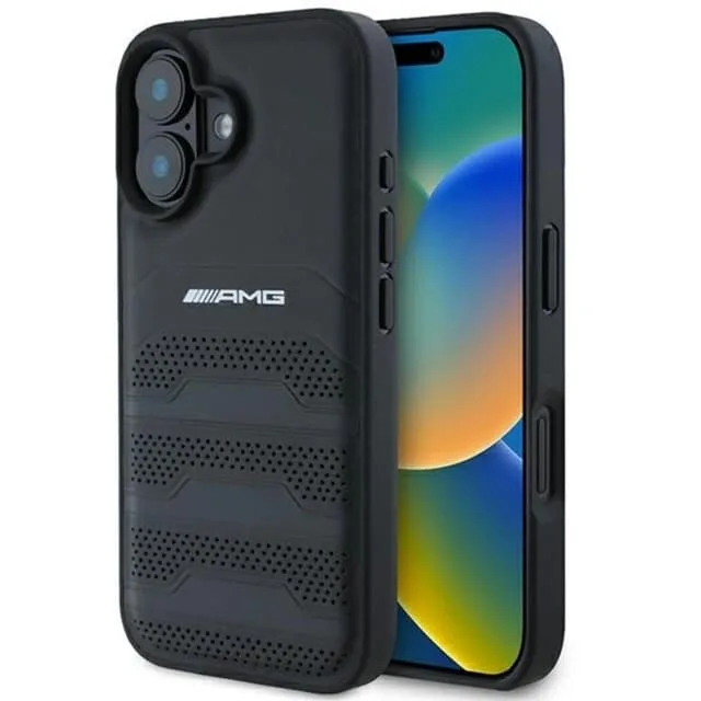 Mercedes Mobilskal till iPhone 16 AMG Läder Debossed Lines