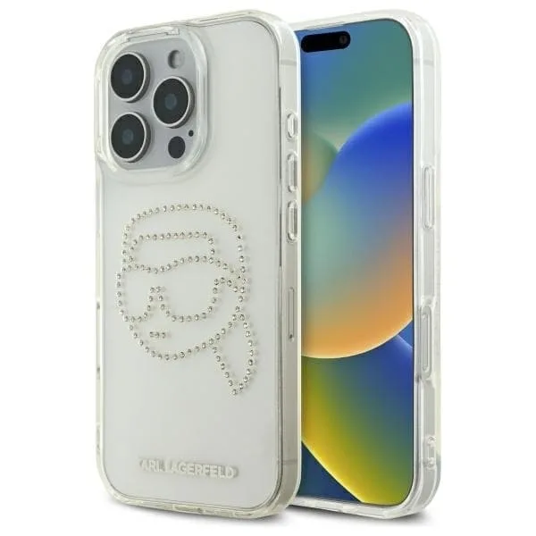 Karl Lagerfeld Mobilskal till iPhone 16 Pro IML Rhinestones Karl Head
