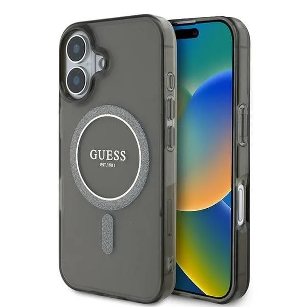 Guess Mobilskal till iPhone 16 Plus MagSafe IML Glitter Circle