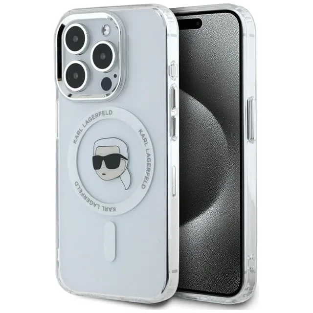 Karl Lagerfeld Mobilskal till iPhone 15 Pro Max Magsafe Metal Karl Head
