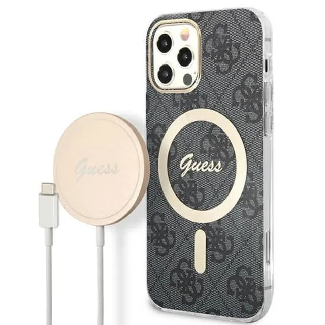 Guess iPhone 12/12 Pro Magsafe Skal Print + Trådlös Laddare