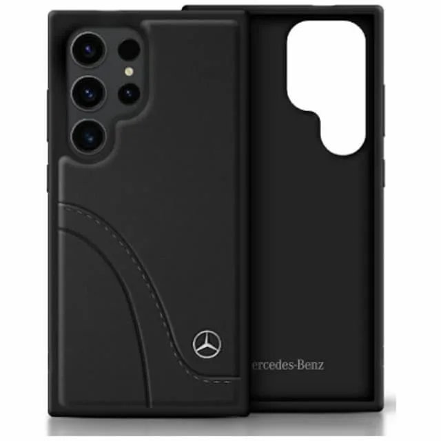 Mercedes Mobilskal till Galaxy S25 Ultra Läder Curved Stitches