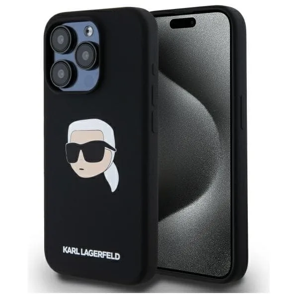 Karl Lagerfeld Mobilskal till iPhone 15 Pro MagSafe Silikon Karl Head