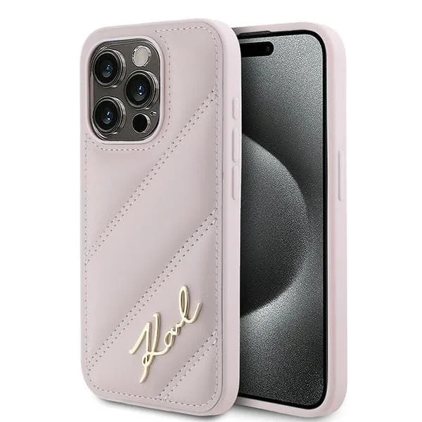 Karl Lagerfeld Mobilskal till iPhone 15 Pro Quilted Script