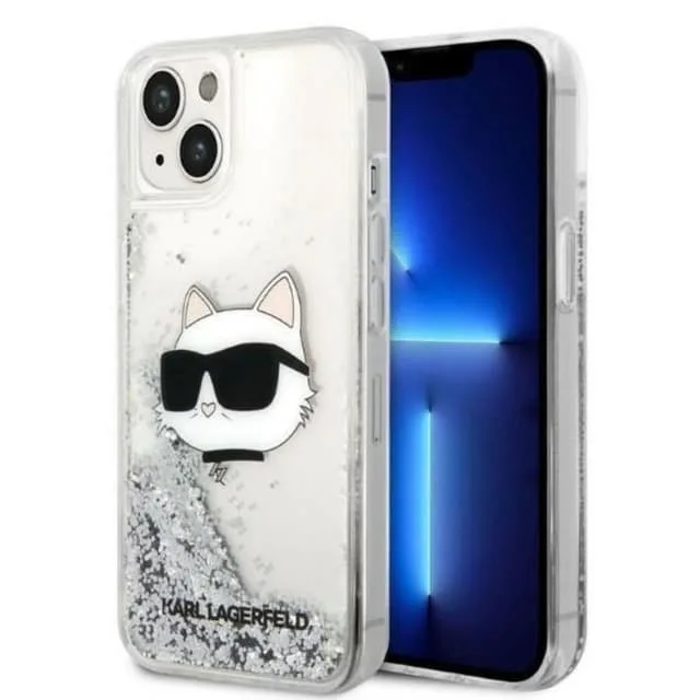 Karl Lagerfeld iPhone 14 Plus Skal Glitter Choupette Head