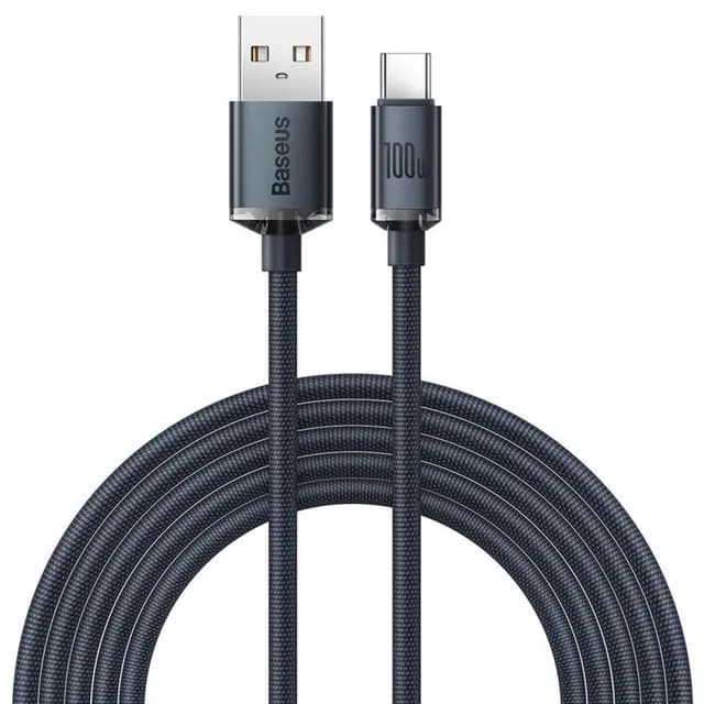 Baseus Crystal USB-C till USB-A kabel 100W 2m