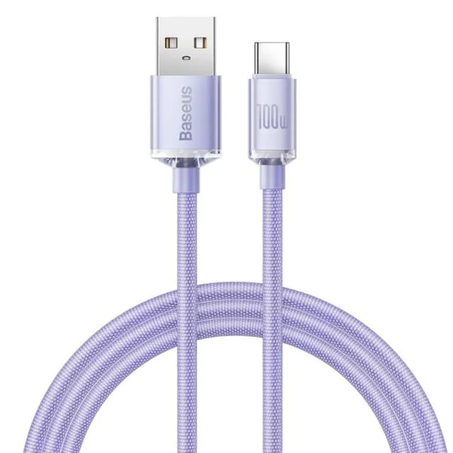 Baseus Crystal USB-C till USB-A kabel 100W 1.2m