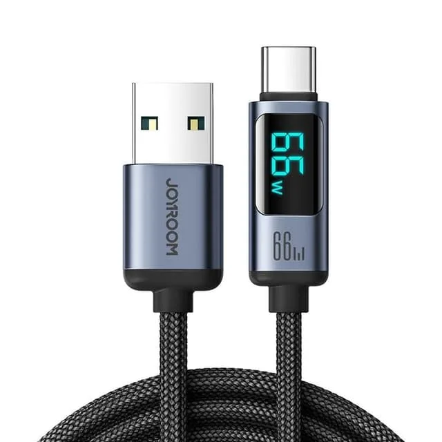 Joyroom USB-C till USB-A kabel 66W med LED display 1.2m