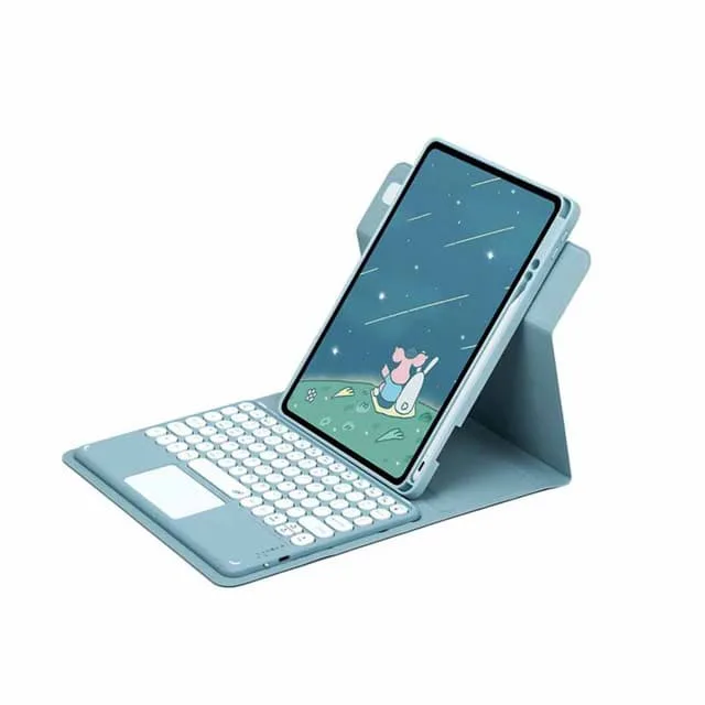 INF Mist Blue Bluetooth-tangentbord med magnetiskt fodral