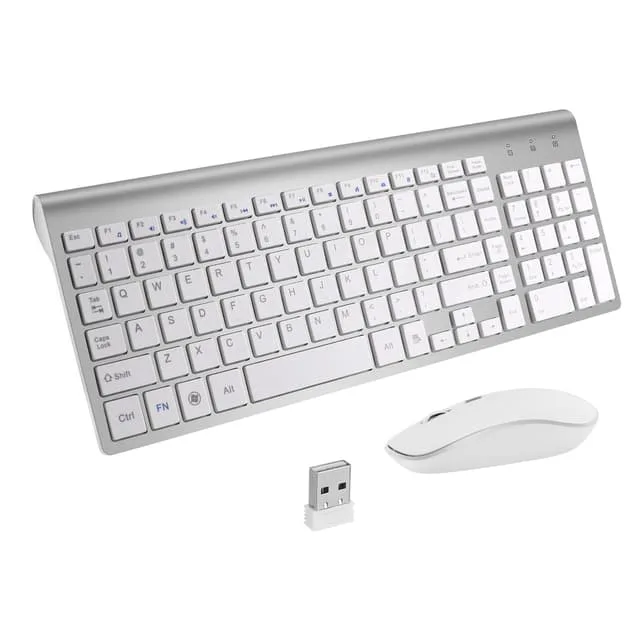 INF Trådlöst tangentbord och mus-combo Silver