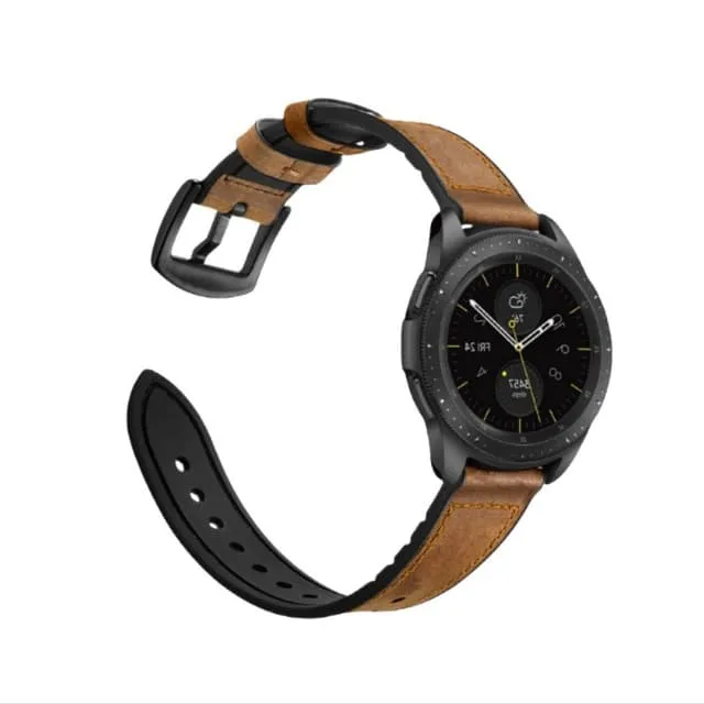 Läder Silikon Hybrid Armband för HUAWEI GT2/GT3