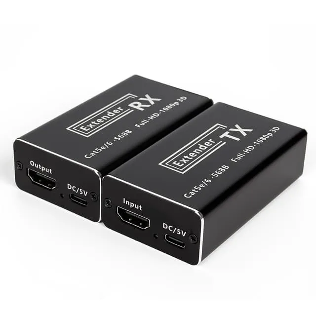 NÖRDIC 50m HDMI Extender Over Cat 5e/6/7, Full HD 1080P, EDID, Deep Color, Dobly Digital/DTS