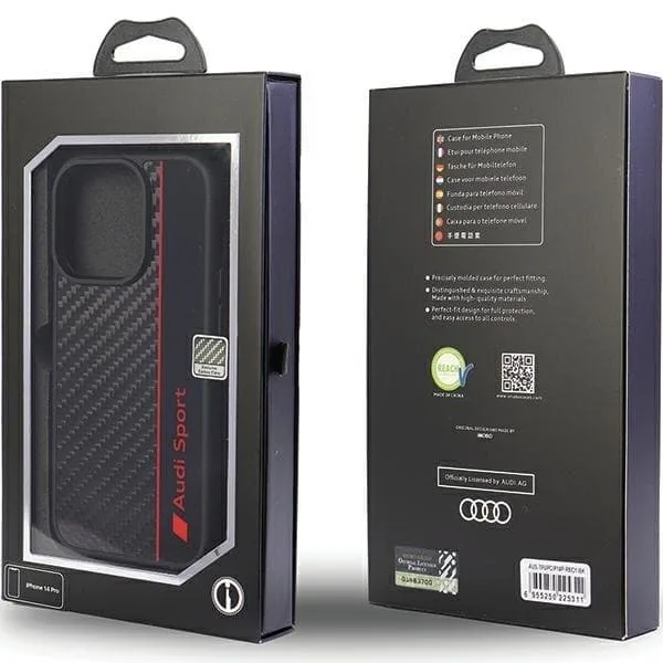 Audi Mobilskal till iPhone 14 Pro Carbon Fiber Stripe