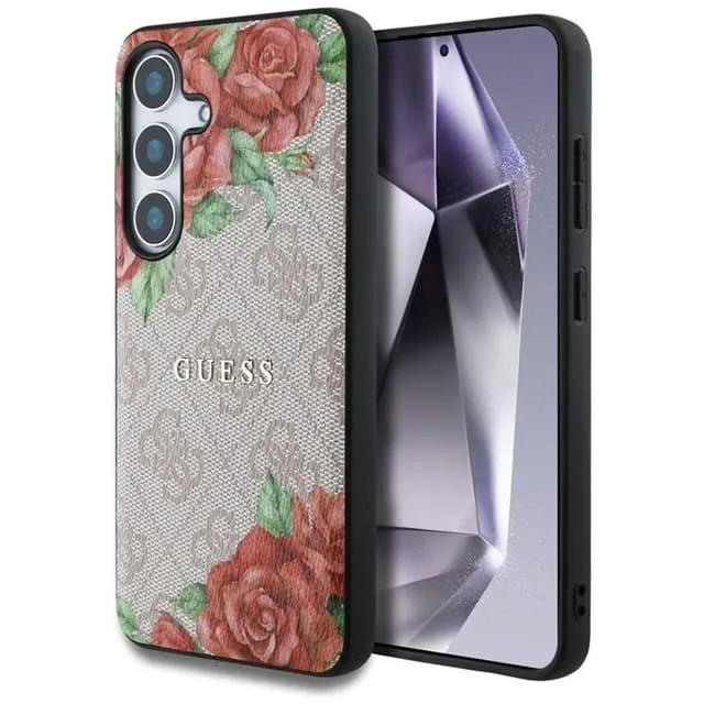 Guess Mobilskal till Galaxy S25 MagSafe Flowers Print Metal Logo