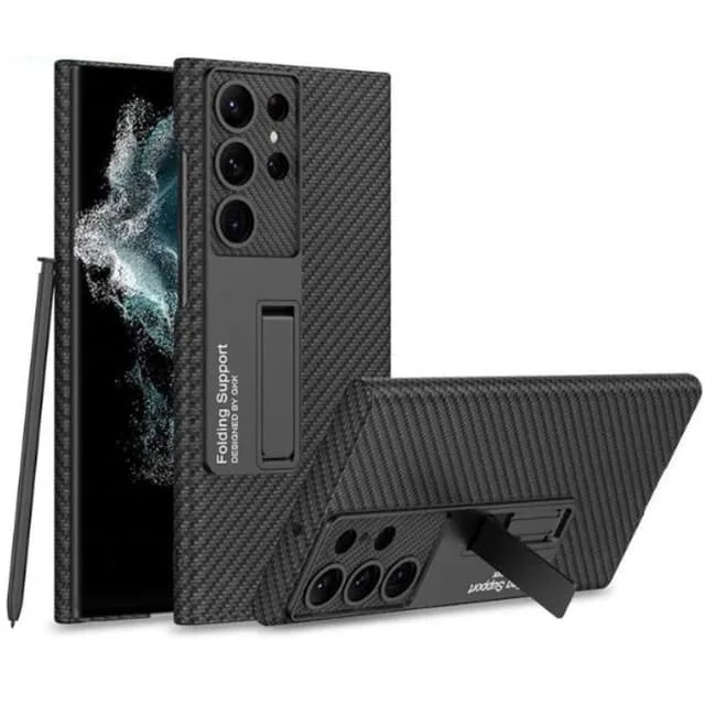 GKK Mobilskal till Galaxy S23 Ultra Kickstand PU-Läder