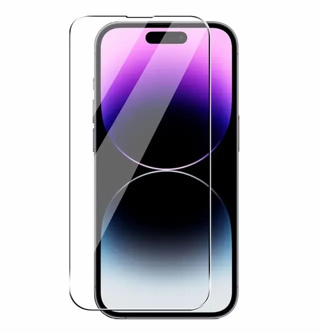Skärmskydd i härdat glas till iPhone 16 Plus, svart kant