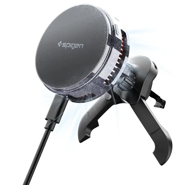 Spigen EV25MFAQ Essential bilhållare med trådlös laddning